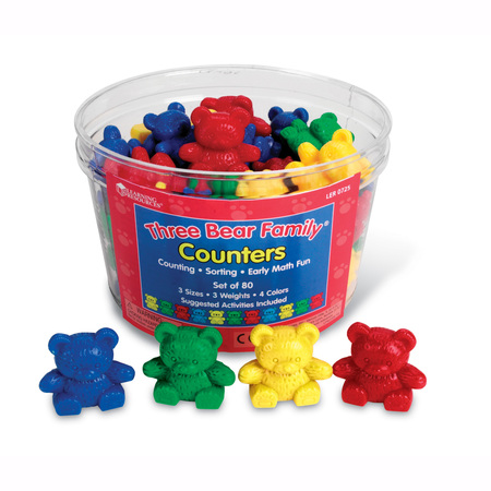 LEARNING RESOURCES Three Bear Family® Counters Basic Set, 80 Pieces 0725